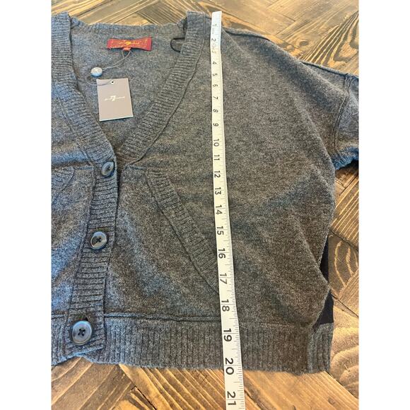 7 for All Mankind Wool Blend Sweater Women Small Neutral Academia Old Money Twee - Picture 6 of 7